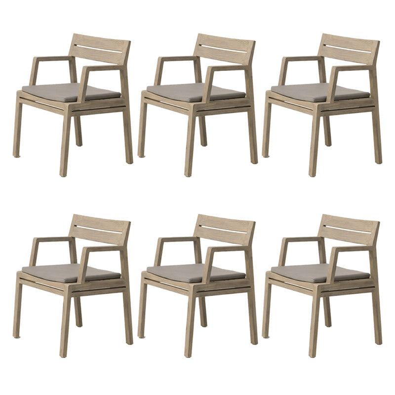 Solid Wood Patio Dining Chair in Brown Modern Upholstered Chairs