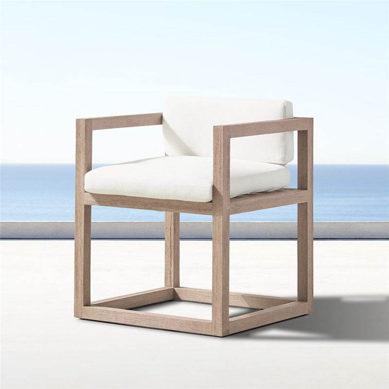 Solid Wood Patio Dining Chair in Brown Modern Upholstered Chairs