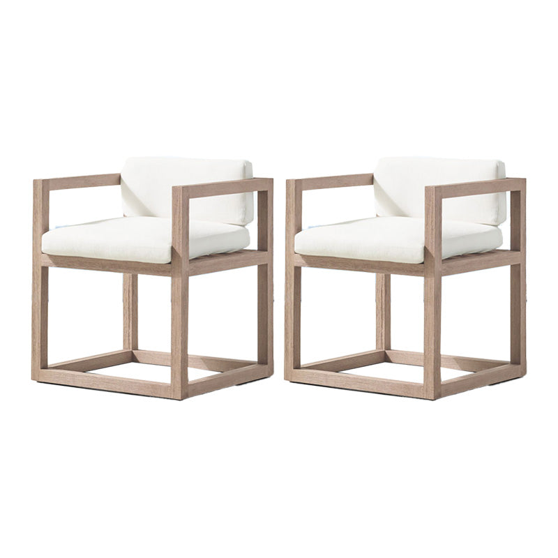 Solid Wood Patio Dining Chair in Brown Modern Upholstered Chairs