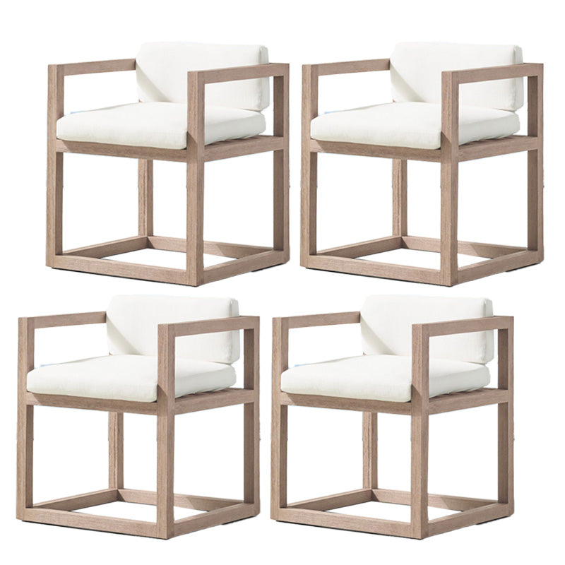 Solid Wood Patio Dining Chair in Brown Modern Upholstered Chairs
