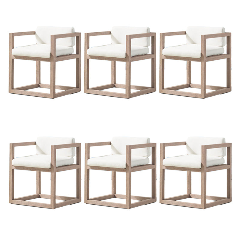 Solid Wood Patio Dining Chair in Brown Modern Upholstered Chairs