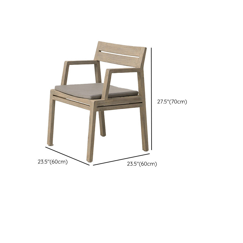 Solid Wood Patio Dining Chair in Brown Modern Upholstered Chairs