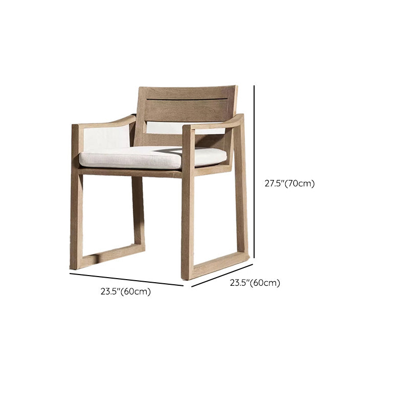Solid Wood Patio Dining Chair in Brown Modern Upholstered Chairs