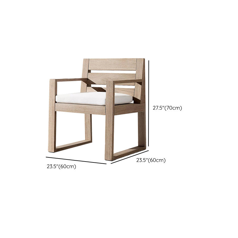 Solid Wood Patio Dining Chair in Brown Modern Upholstered Chairs