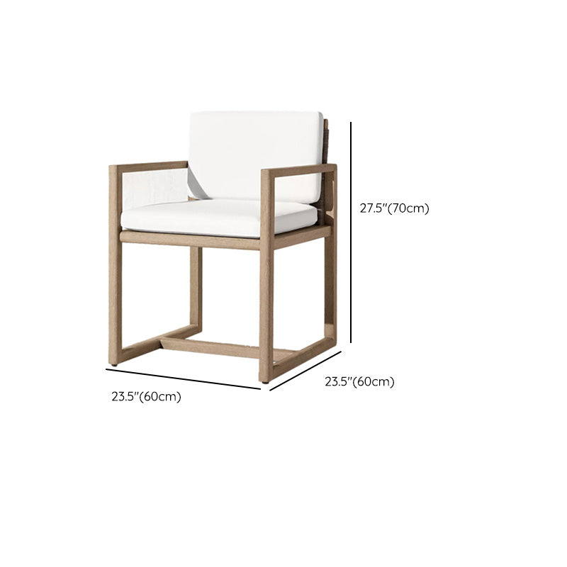 Solid Wood Patio Dining Chair in Brown Modern Upholstered Chairs