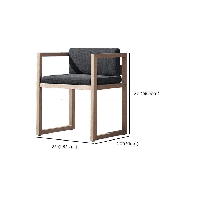 Solid Wood Patio Dining Chair in Brown Modern Upholstered Chairs
