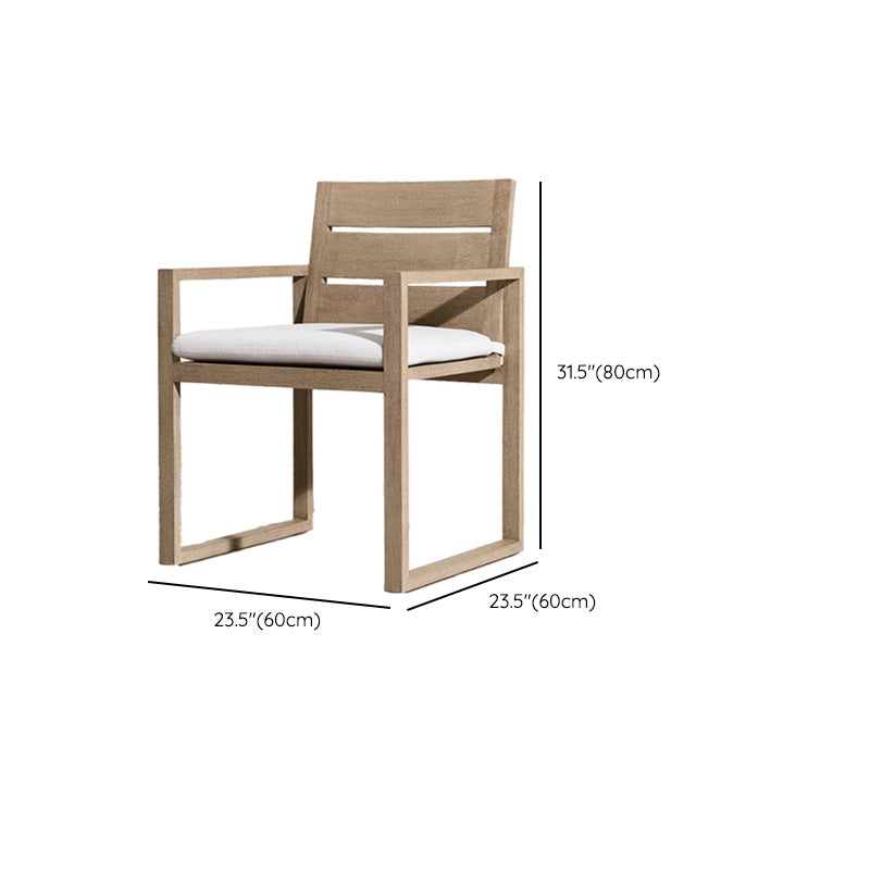 Solid Wood Patio Dining Chair in Brown Modern Upholstered Chairs