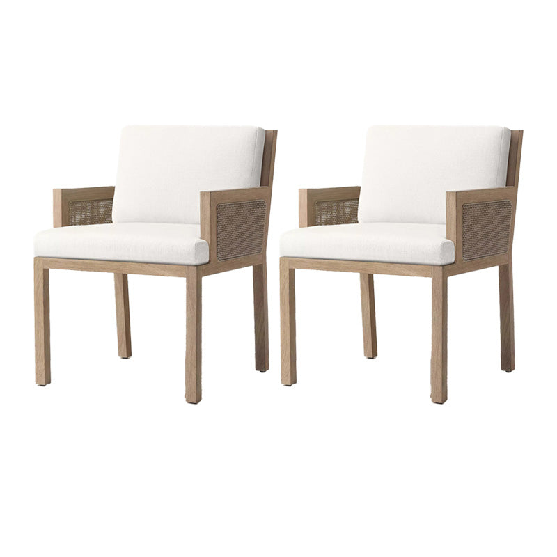 Contemporary White and Brone Patio Dining Chair with UV Protective Finish Cushion