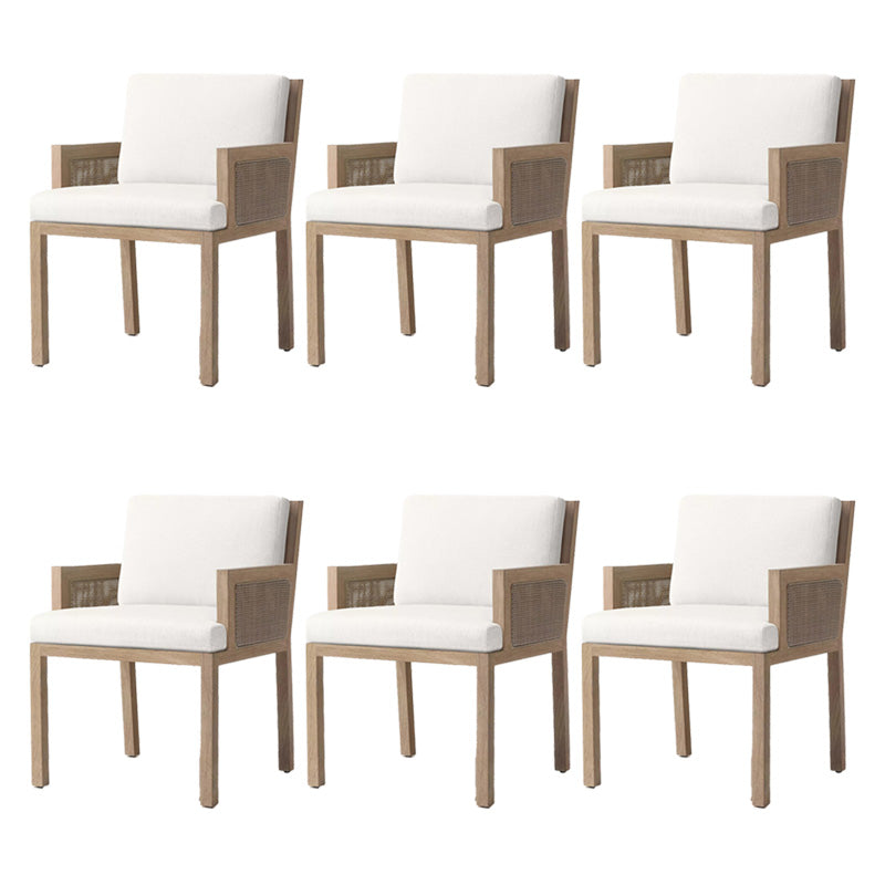 Contemporary White and Brone Patio Dining Chair with UV Protective Finish Cushion