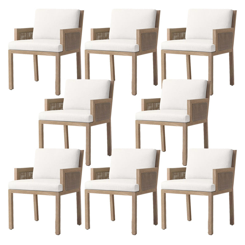 Contemporary White and Brone Patio Dining Chair with UV Protective Finish Cushion