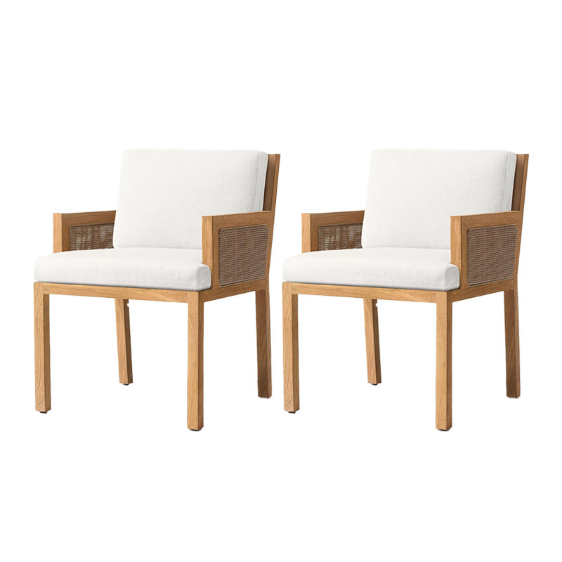 Contemporary White and Brone Patio Dining Chair with UV Protective Finish Cushion