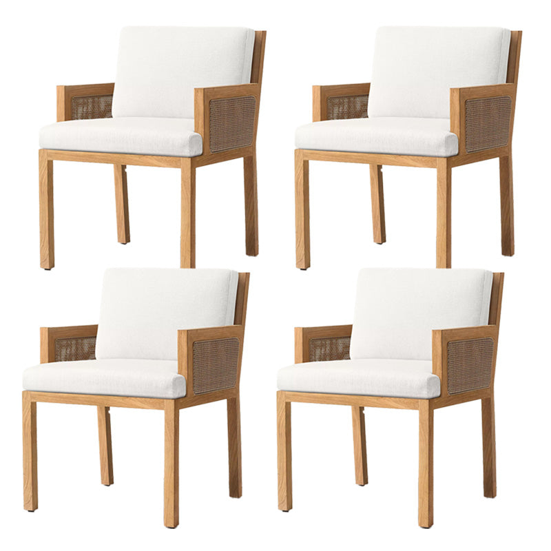Contemporary White and Brone Patio Dining Chair with UV Protective Finish Cushion