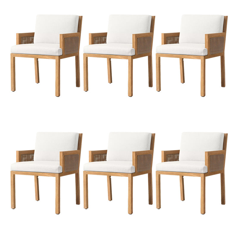 Contemporary White and Brone Patio Dining Chair with UV Protective Finish Cushion