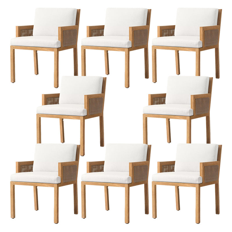 Contemporary White and Brone Patio Dining Chair with UV Protective Finish Cushion
