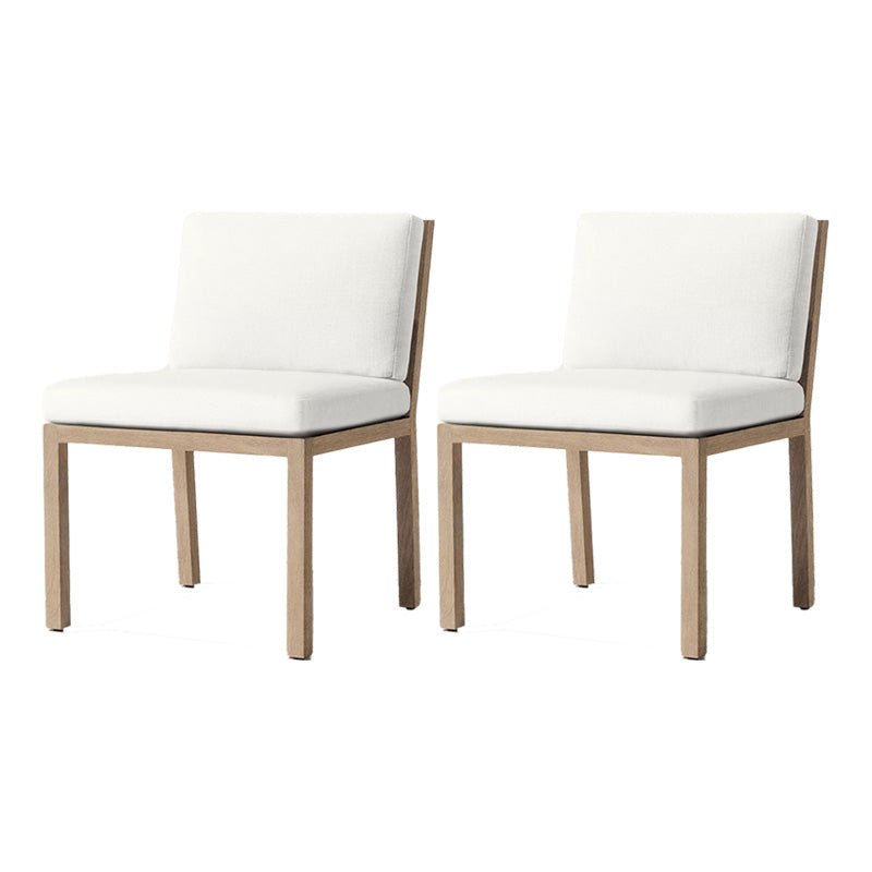 Contemporary White and Brone Patio Dining Chair with UV Protective Finish Cushion