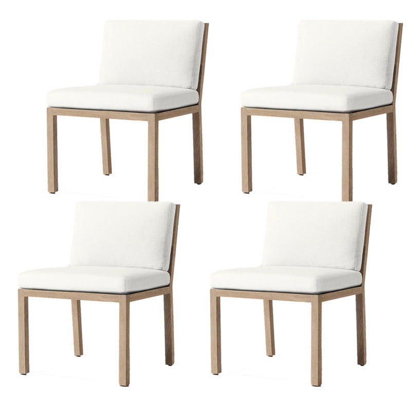 Contemporary White and Brone Patio Dining Chair with UV Protective Finish Cushion