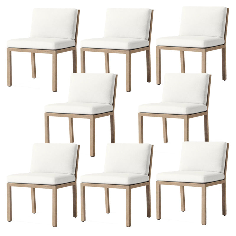 Contemporary White and Brone Patio Dining Chair with UV Protective Finish Cushion