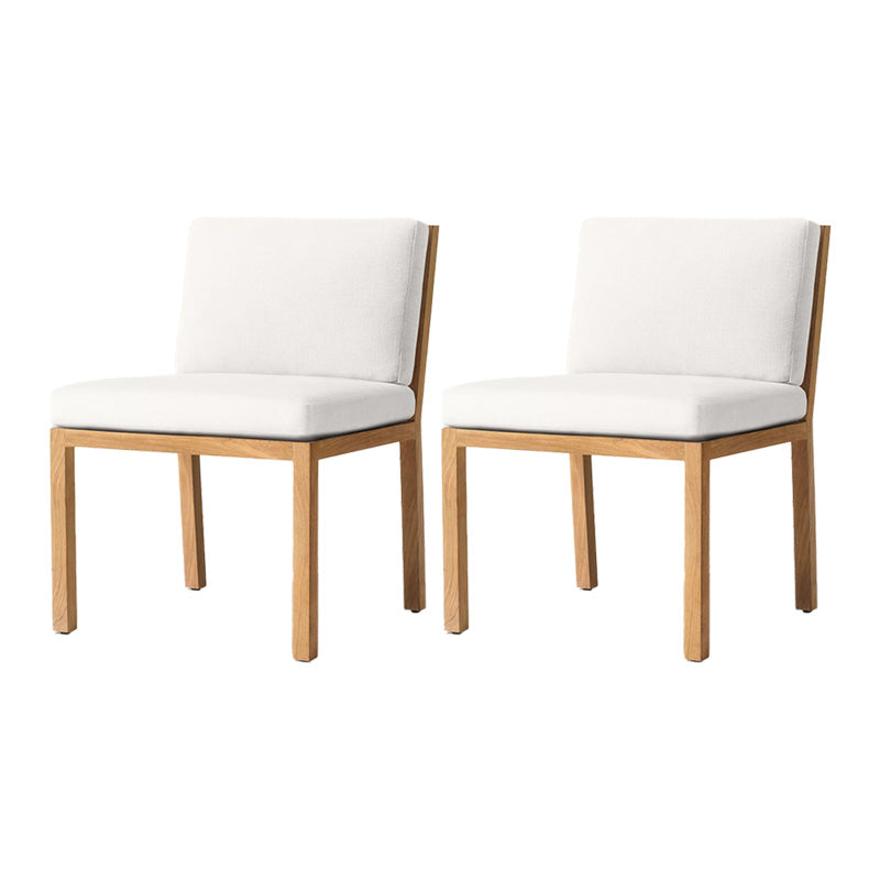 Contemporary White and Brone Patio Dining Chair with UV Protective Finish Cushion