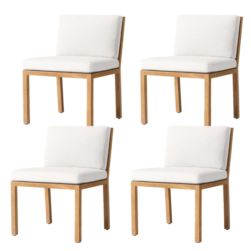 Contemporary White and Brone Patio Dining Chair with UV Protective Finish Cushion