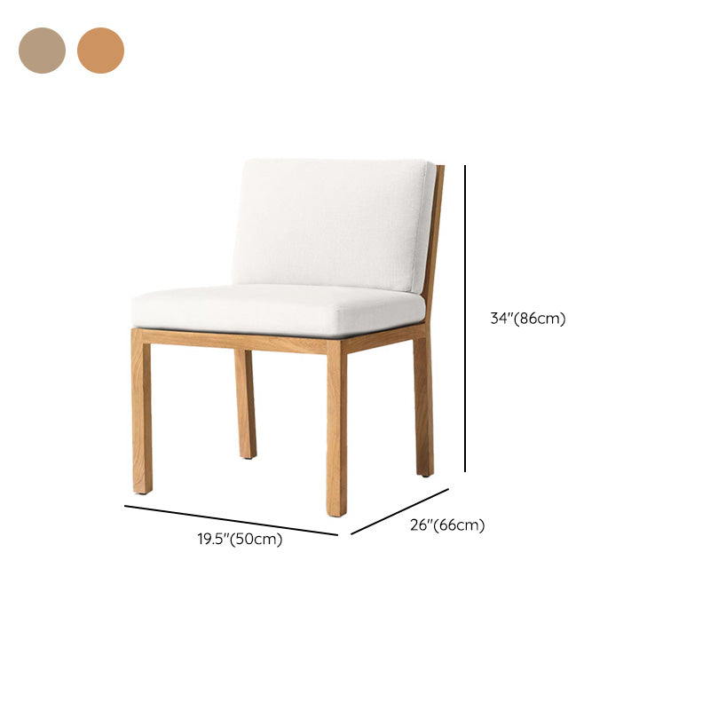 Contemporary White and Brone Patio Dining Chair with UV Protective Finish Cushion