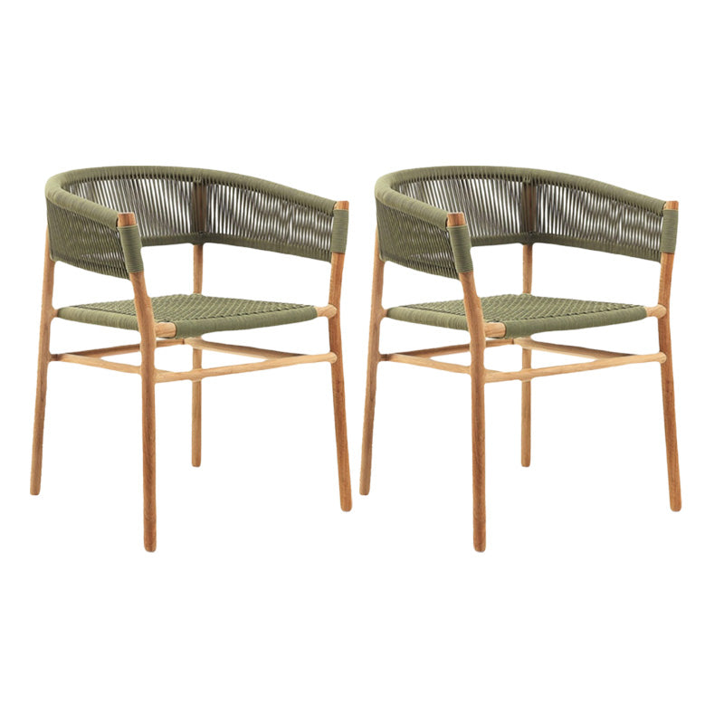 Solid Wood Tropical Patio Dining Side Chair Set of 2/4/6/8 Dining Side Chair