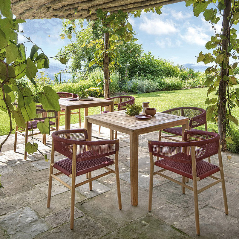 Solid Wood Tropical Patio Dining Side Chair Set of 2/4/6/8 Dining Side Chair