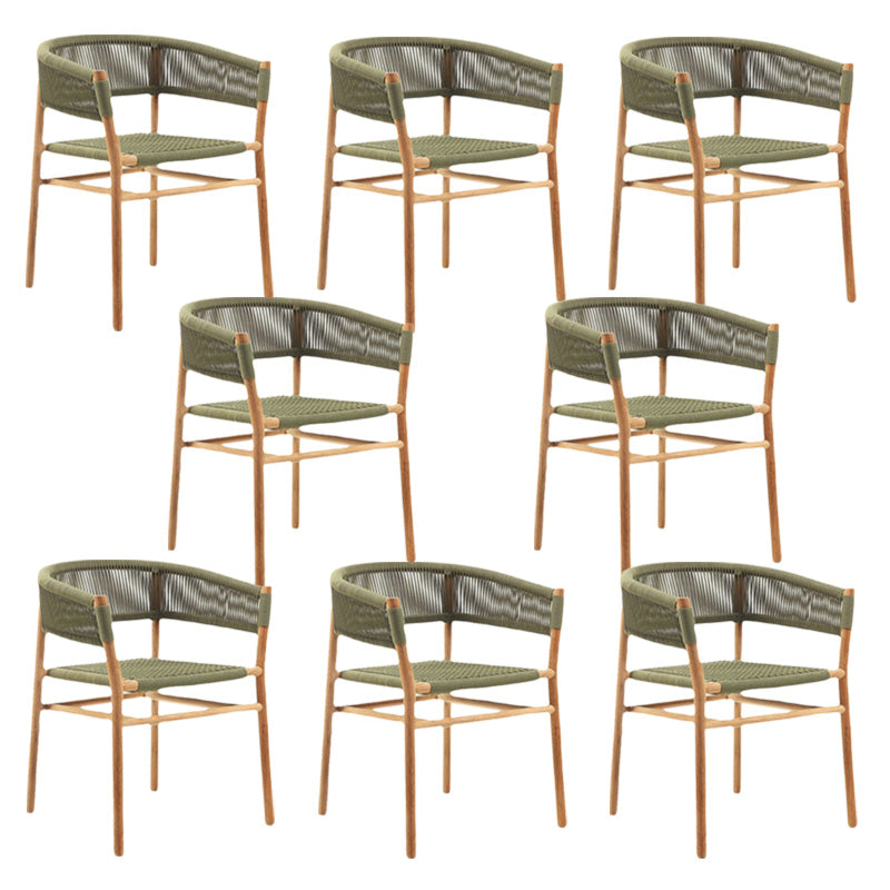 Solid Wood Tropical Patio Dining Side Chair Set of 2/4/6/8 Dining Side Chair