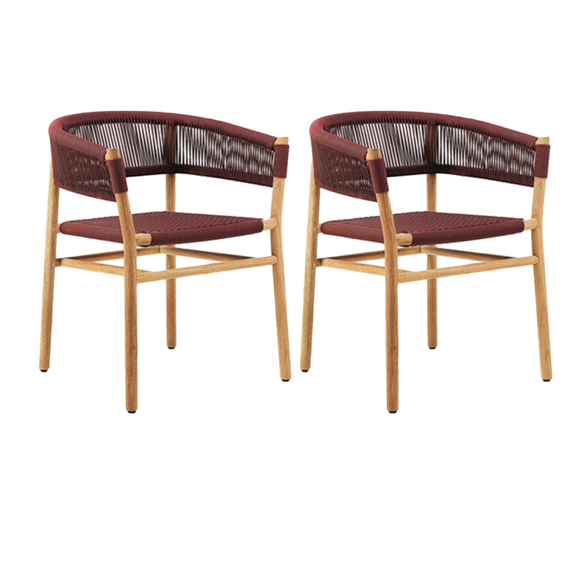 Solid Wood Tropical Patio Dining Side Chair Set of 2/4/6/8 Dining Side Chair