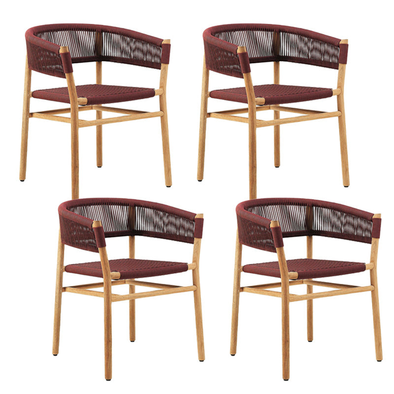 Solid Wood Tropical Patio Dining Side Chair Set of 2/4/6/8 Dining Side Chair