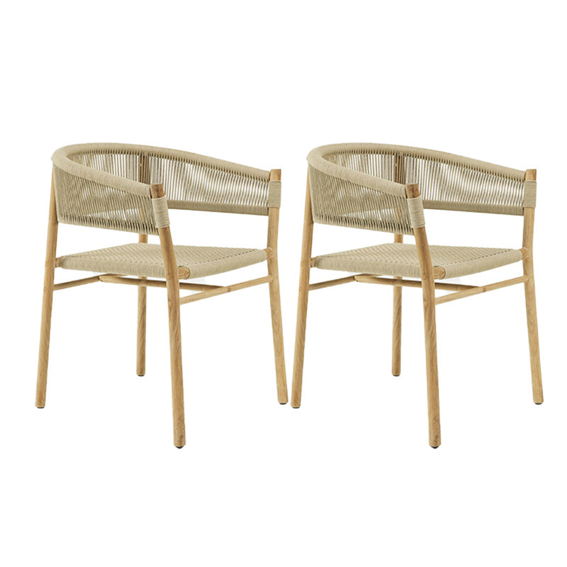 Solid Wood Tropical Patio Dining Side Chair Set of 2/4/6/8 Dining Side Chair