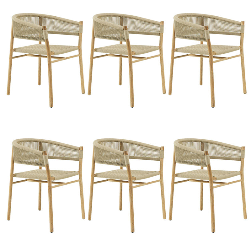 Solid Wood Tropical Patio Dining Side Chair Set of 2/4/6/8 Dining Side Chair