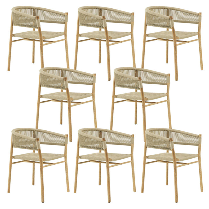 Solid Wood Tropical Patio Dining Side Chair Set of 2/4/6/8 Dining Side Chair