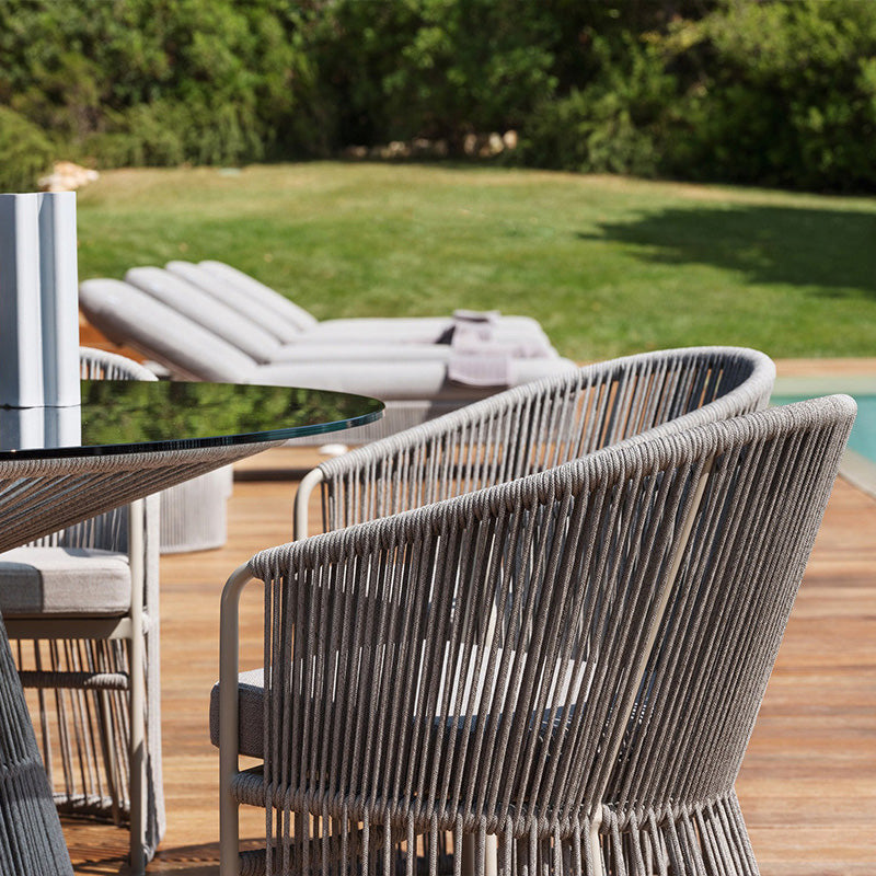 Removable Cushion Outdoor Chair with Arm Aluminum Dining Side Chair