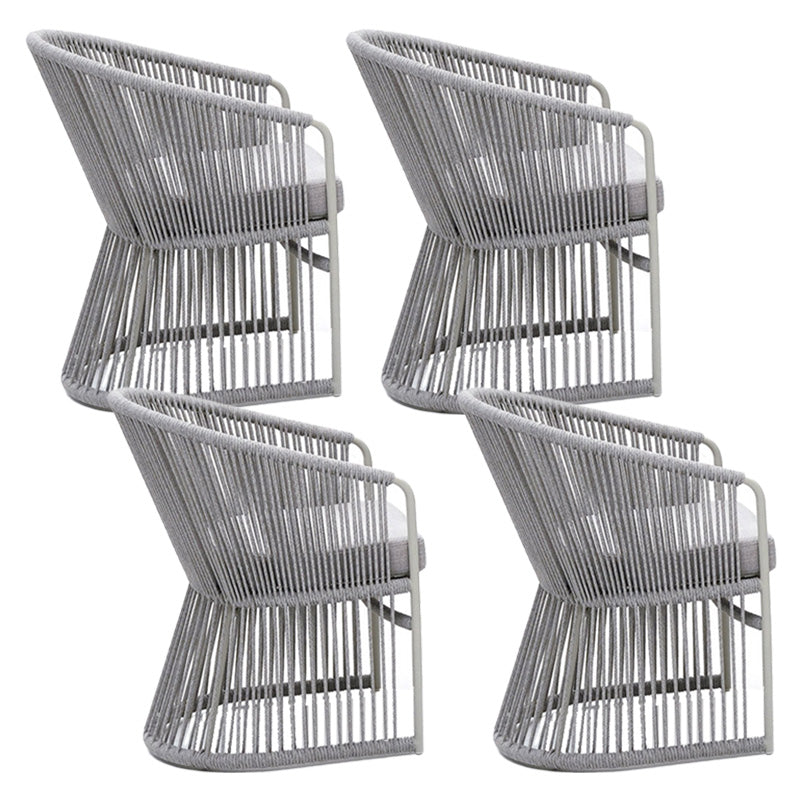 Removable Cushion Outdoor Chair with Arm Aluminum Dining Side Chair