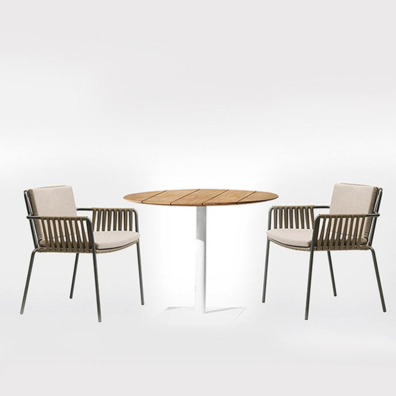 Tropical Outdoor Chair with Removable Cushion and Arm Upholstered Dining Side Chair