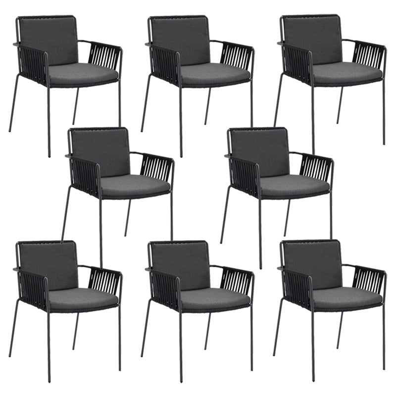 Tropical Outdoor Chair with Removable Cushion and Arm Upholstered Dining Side Chair