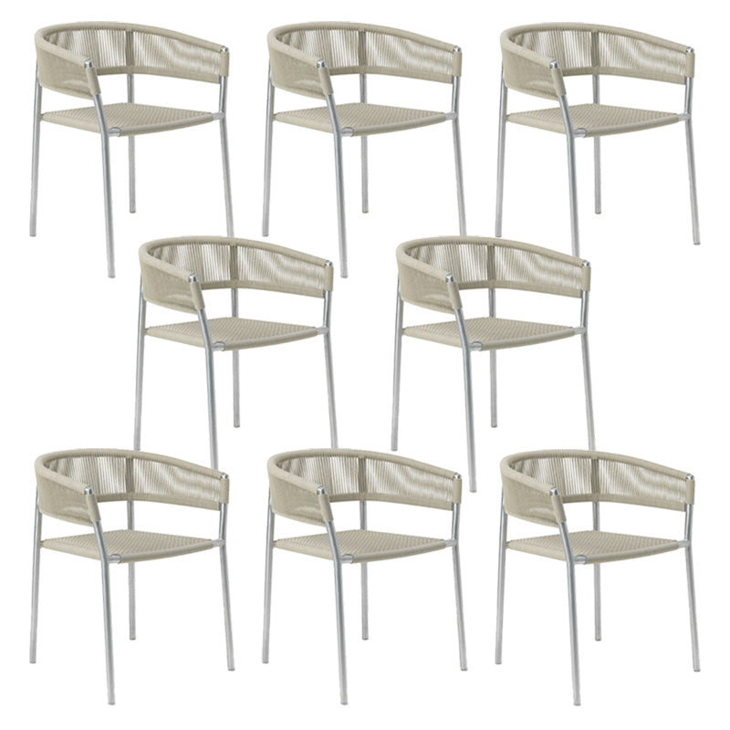 Tropical Outdoor Bistro Chairs with Arm and Brone Back Dining Side Chair Set of 2/4/6/8