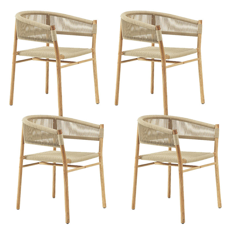 Tropical Outdoor Bistro Chairs with Arm and Brone Back Dining Side Chair Set of 2/4/6/8