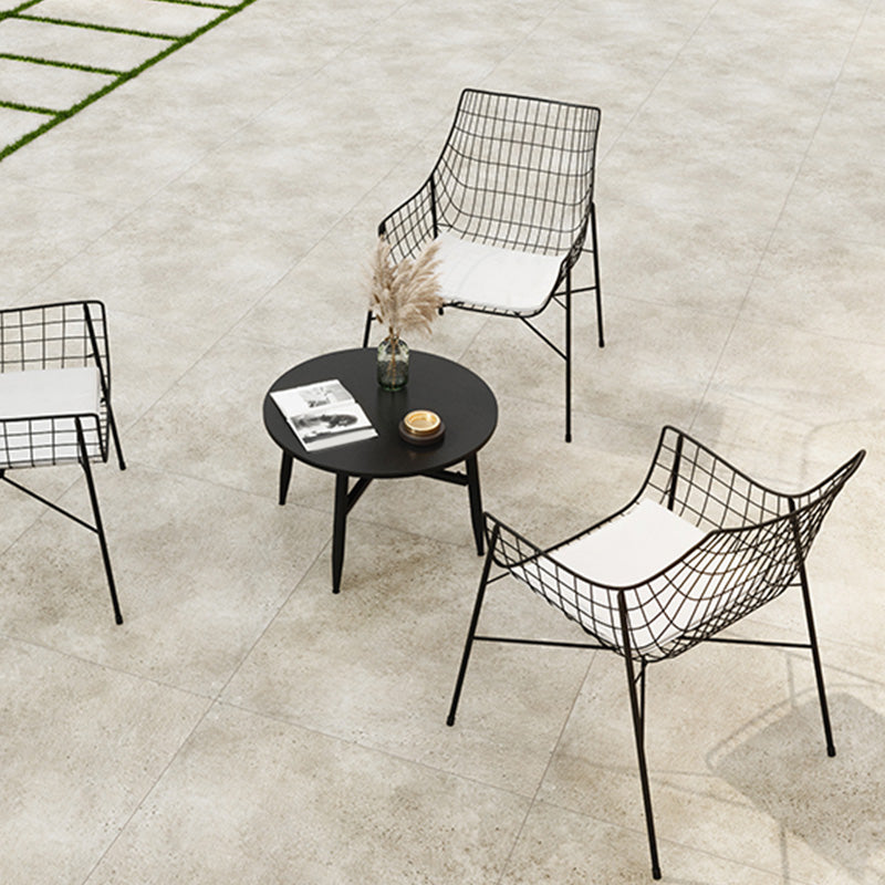 Iron Dining Side Chair with Water Repellent Finish Cushion Modern Dining Side Chair