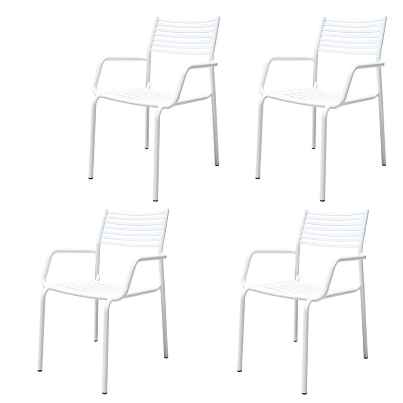 Metal Stacking Dining Side Chair Modern Patio Dining Armchair Set of 1/2/4/6/8