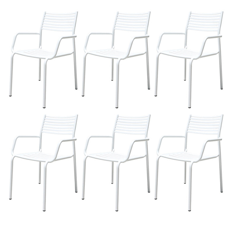 Metal Stacking Dining Side Chair Modern Patio Dining Armchair Set of 1/2/4/6/8