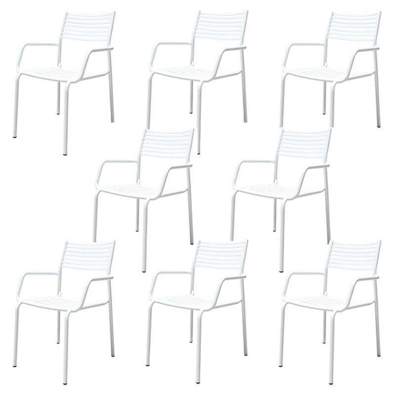 Metal Stacking Dining Side Chair Modern Patio Dining Armchair Set of 1/2/4/6/8