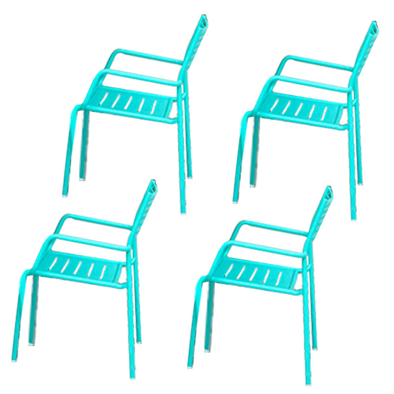 Metal Stacking Dining Side Chair Modern Patio Dining Armchair Set of 1/2/4/6/8