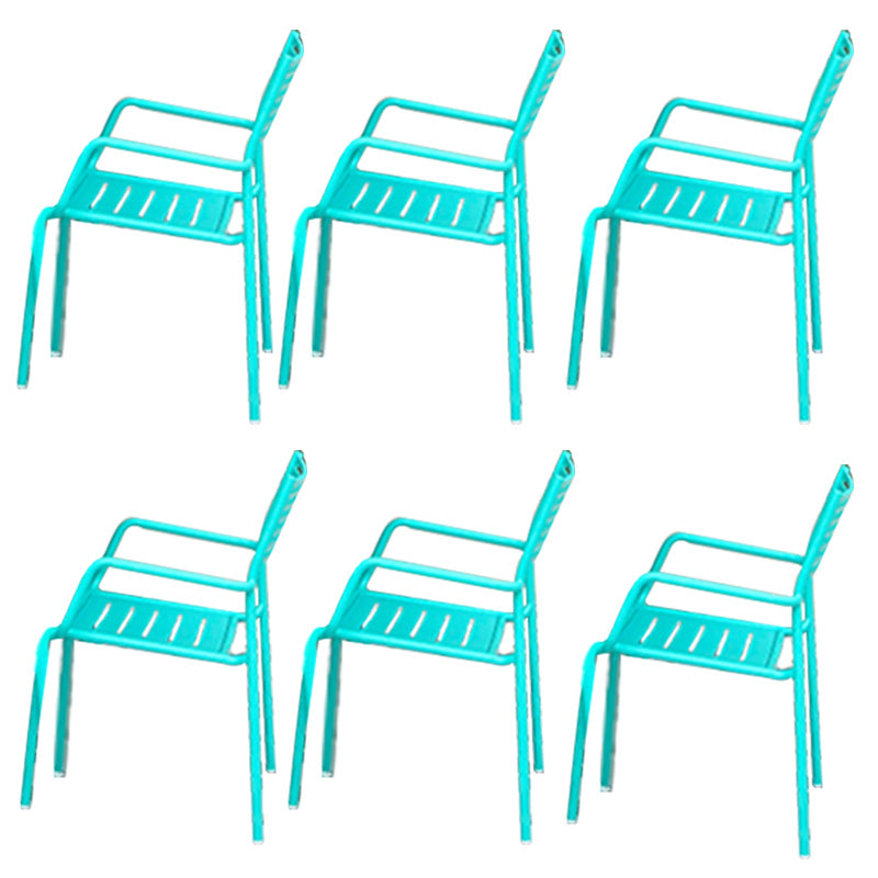 Metal Stacking Dining Side Chair Modern Patio Dining Armchair Set of 1/2/4/6/8