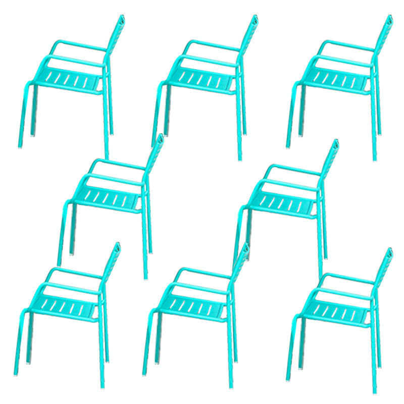 Metal Stacking Dining Side Chair Modern Patio Dining Armchair Set of 1/2/4/6/8