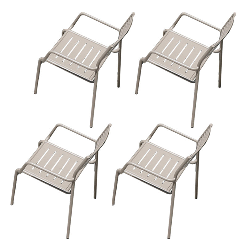 Metal Stacking Dining Side Chair Modern Patio Dining Armchair Set of 1/2/4/6/8
