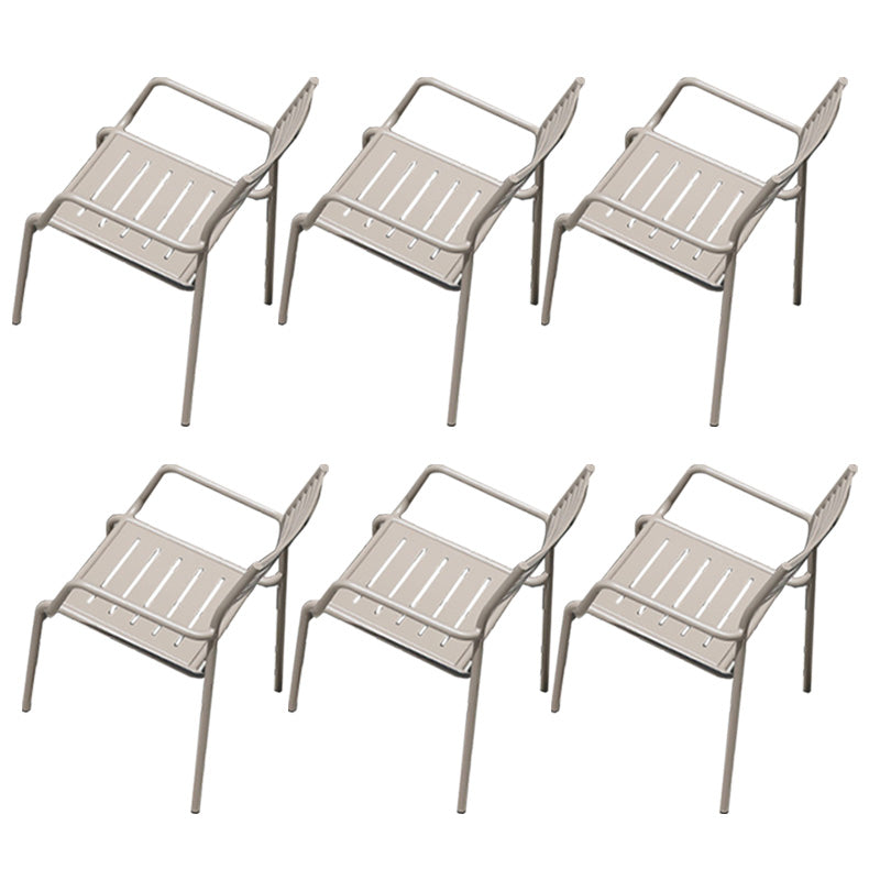 Metal Stacking Dining Side Chair Modern Patio Dining Armchair Set of 1/2/4/6/8