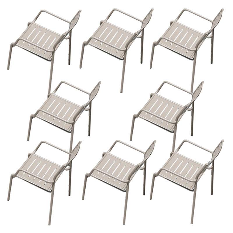 Metal Stacking Dining Side Chair Modern Patio Dining Armchair Set of 1/2/4/6/8