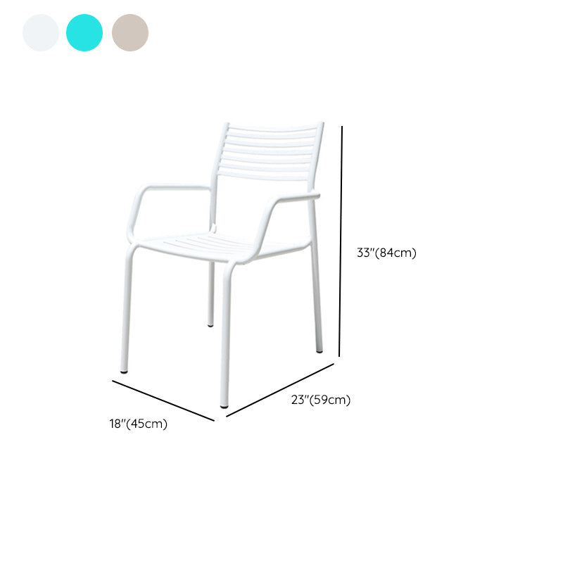 Metal Stacking Dining Side Chair Modern Patio Dining Armchair Set of 1/2/4/6/8