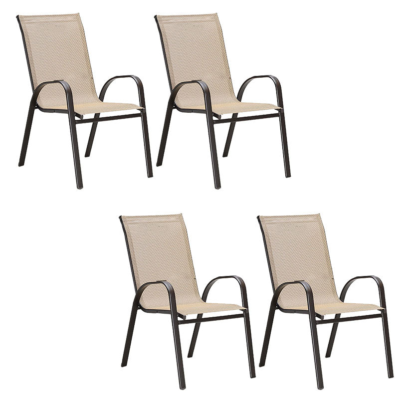 Tropical Rattan Patio Dining Armchair with Arm Outdoors Dining Chairs